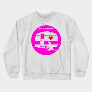 ALL YOU NEED HEART DOG CARAVAN FUCHSIA Crewneck Sweatshirt